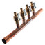 3/4" Copper Manifold w/ 1/2" Crimp Ball Valves, Extended, Lead Free (4 Outlets)