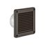 4" Brown Mini Louvered Plastic Fresh Air Intake Vent w/ 1/8" Metal Screen, 3" Pipe