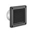 4" Black Mini Louvered Plastic Fresh Air Intake Vent w/ 1/8" Metal Screen, 3" Pipe