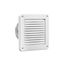 4" White Mini Louvered Plastic Fresh Air Intake Vent w/ 1/8" Metal Screen, 3" Pipe
