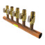 1" Male Sweat Copper Manifold w/ 1/2" MIP/Female Sweat Ball Valves (5 Outlets)
