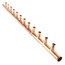1-1/4" Male Sweat Copper Manifold w/ 3/4" Sweat Loops (12 Outlets)