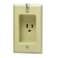 1-Gang Single Recessed Receptacle with Clock Hanger Hook - Ivory (125V)