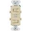 Single-Pole Double Combination Grounding Toggle Switch, 15A - Ivory (120/277V)
