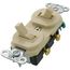 Single-Pole Double Combination Grounding Toggle Switch, 15A - Ivory (120/277V)