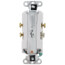 Single-Pole Combination Single Toggle Switch & Single Receptacle, 15A - White (120/125V)