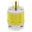 15A, 125V NEMA 5-15P, 2P, 3W, Plug, Straight Blade, Grounding, (Yellow)-WHITE