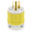 20A, 125V NEMA 5-20P, 2P, 3W, Plug, Straight Blade, Grounding, (Yellow)-WHITE