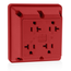 4-in-1 Quadruplex Receptacle Outlet,  20A, 125V Side Wire, NEMA 5-20R, 2-Pole, 3-Wire, Red