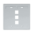 Dual-Gang Quickport, Wallplate w/ ID Windows, 3-port (Gray)