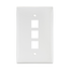 Midsize Single-Gang Quickport, Wallplate, 3-port (White)