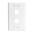 Single-Gang Quickport, Wallplate For LaRGe Connectors w/ ID Windows, 2-port (White)