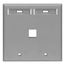 Dual-Gang Quickport, Wallplate w/ ID Windows, 1-port (Gray)