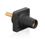16 Series Female Panel Receptacle, Cam-Type, 90-Degree, Threaded Stud Length, 1.5", Taper Nose, 400A Max, Cable Range, #2 to 4/0 AWG (Black)