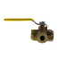 1/4" Standard Port, 3 Way Diversion Threaded Ball Valve (2.3 Cv)