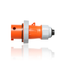 30A, 125/250V 3P, 4W, LEV Series IEC 60309-1 & 60309-2 Pin & Sleeve Plug w/ Screwless Clamp Assembly, IP66/IP67/IP68/IP69K, Watertight (Orange)