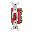 20A, 120/277V Toggle Double-pole AC Quiet Switch, Extra Heavy Duty Spec Grade, Self Grounding, Back & Side Wired (Red)