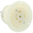 30A, 347/600V 3PY, NEMA L23-30R, 4P, 5W, Flanged Outlet Locking Receptacle, Grounding (White)