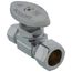 1/2" Nom Compression x 3/8" OD Compression Straight Stop Valve - Lead Free (Chrome)