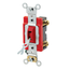 20A, 120/277V Toggle Locking Single-pole AC Quiet Switch, Self Grounding, Back & Side Wired, (Red)