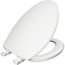 Elongated Plastic Toilet Seat, Easy-Clean (White)