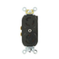 15 Amp-125V 2-Pole, 3-Wire, Duplex Flush Receptacle w/ Split Feed: 2 Hot Feeds and 2 Neutral Returns, Self-Grounding (Black)