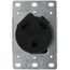 Flush Mount Receptacle for Recreational Vehicles, 30A, 2P, NEMA TT-30R - Black (125V)