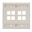 Dual-Gang Quickport, Wallplate w/ ID Windows, 8-port (Light Almond)