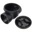 3" ABS Backwater Valve w/ DWV Hub, 16" Access Sleeve, and ABS Lid
