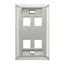 Stainless Steel Quickport, Wallplate, Single-Gang, 4-port, w/ ID Windows