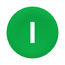 Harmony ZB Round White Marked I Push Button Cap - Green