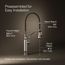 Tournant Semi-Professional 1-Handle Pull Out Kitchen Faucet with Spray (Stainless Steel), K-77515-VS