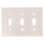 3-Gang Electrical Wall Plate, 3 Toggles, Device Mount (Light Almond)