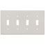 4-Gang Electrical Wall Plate, 4 Toggles, Device Mount (Light Almond)