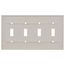 4-Gang Electrical Wall Plate, 4 Toggles, Device Mount (Light Almond)