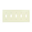 5-Gang Electrical Wall Plate, Toggle Switch (Light Almond)