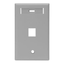 Single-Gang Quickport, Wallplate w/ Id Window, 1-port (Gray)