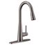 Sleek Smart Kitchen Faucet Black Stainless 1 Handle High Arc Pulldown, 7864EVBLS