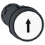 Harmony XB7 Monolithic Push Button, Black Marked Up Arrow, Spring Return, 1 NO - White