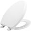 Elongated Hospitality Plastic Toilet Seat, STA-TITE, Whisper-Close, DuraGuard, Super Grip Bumpers (White)
