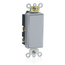 15A, 120/277v, Decora Plus Rocker 2-throw Ctr-off Mom. Contact 1-pole AC Quiet Switch (Gray)