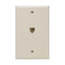Standard Telephone Wall Jack, 6p4c, Screw Terminals (Ivory)