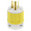 20A, 250V NEMA 6-20P, 2P, 3W, Plug, Straight Blade, Grounding, (Yellow)-WHITE