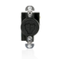 Flush Mtg Locking Receptacle, Non-Grounding, Power Interrupting, 20A 125 VAC/10A 250 VDC, Non-NEMA, 2-Pole, 3-Wire (Non-Grounding) Black