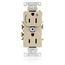 Duplex Receptacle, Heavy-Duty Industrial, Split-Circuit, 15A 125V 2P 3W (Ivory)