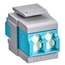 Quickport, Duplex Lc Adapter, Shuttered, 10g Lomm, Zirconia Ceramic Sleeve, Aqua/gray