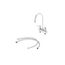 Workboard Faucet, Deck Mount, 4" Centers, 133x Swivel Gooseneck, Lever Handles w/ Inlet Kit, B-1141-KIT