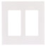 2-Gang Decora Wall Plate, Snap-On Mount (White)