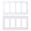 4-Gang Decora Wall Plate, Snap-On Mount (White)