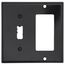 2-Gang Electrical Wall Plate, Combo, 1 Decora & Toggle Switch (Black)